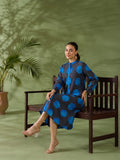 Indigo Polka Silk Women'S Long Dress