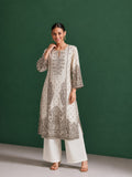 The Sandalwood Paisley Pure Silk Festive Women's Kurta Set