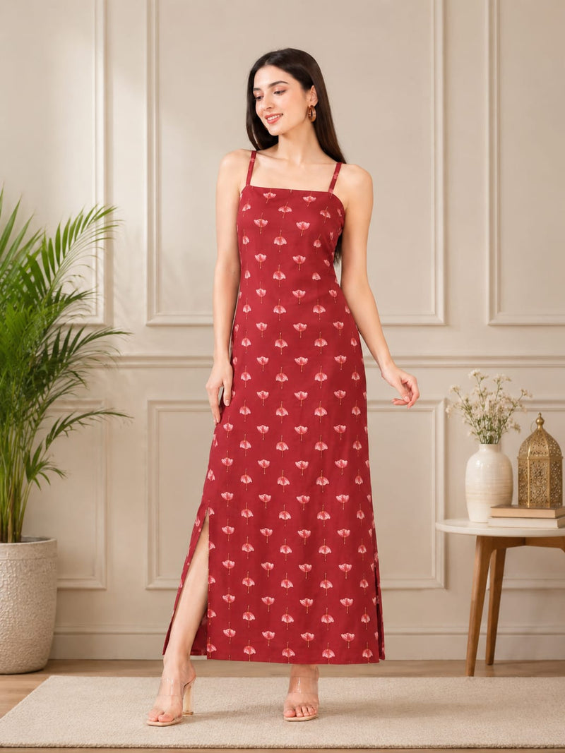 Varanga Rust Colored Women Summer Dress