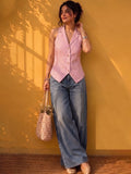 Pink Punch Stripe Waistcoat Top
