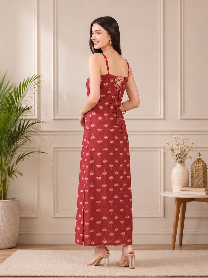 Varanga Rust Colored Women Summer Dress