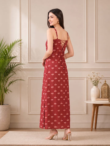 Varanga Rust Colored Women Summer Dress