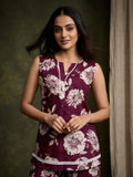 Floral Printed Sleeveless Kurta With Trouser