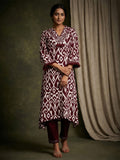 Varanga Women Ikat Printe Boho Flared Sleeve Kurta With Trouser