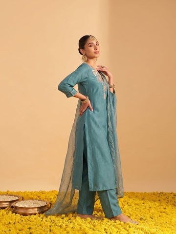 The Sage Blossom Women Kurta Set