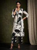 Floral Printed Apple Hem Kurta With Trouser