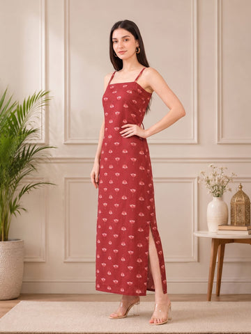 Varanga Rust Colored Women Summer Dress
