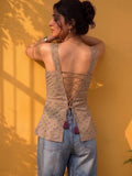 A Chic Sage Green Block-Print Tank Top