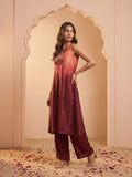 Embroidered Ombré Kurta with Wide-Leg Palazzos