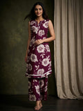 Floral Printed Sleeveless Kurta With Trouser