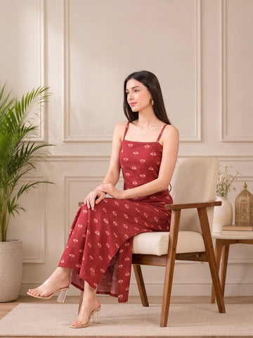 Varanga Rust Colored Women Summer Dress