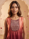 Embroidered Ombré Kurta with Wide-Leg Palazzos