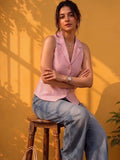 Pink Punch Stripe Waistcoat Top