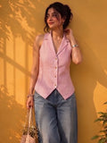 Pink Punch Stripe Waistcoat Top