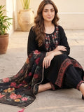 Varanga Women Floral Motif Thread Embroidered Yoke Kurta with Trouser & Dupatta