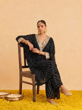 Midnight Bandhani Women Kaftan Set