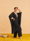 Midnight Bandhani Women Kaftan Set