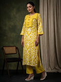 Varanga Women Ikat Printed Boho Look With Tassel Kurta & Trouser