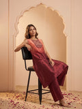 Embroidered Ombré Kurta with Wide-Leg Palazzos