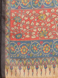 varanga women blue ethnic motifs embroidered chanderi silk kurta with trousers dupatta