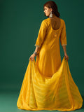 Gracefully Crafted In Rich Vichitra Fabric With Zari Embroidery, This Elegant 3-Piece Anarkali Set Blends Festive Charm With Timeless Style