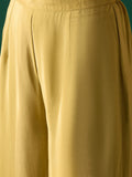 Olive Shirt Style Kurta- Paired With Flared, Solid Ankle-Length Trousers For A Timeless Ethnic Look