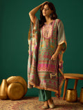 Kaftan-Style Kurta With A V-Neck, Paired With Solid Ankle-Length Trousers For A Relaxed Yet Elegant Look