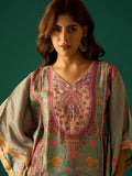 Kaftan-Style Kurta With A V-Neck, Paired With Solid Ankle-Length Trousers For A Relaxed Yet Elegant Look