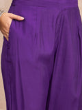 Kurta With Thread Embroidery And A V-Neck With Ankle-Length Trousers And An Embroidered Dupatta