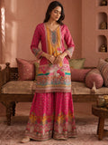 Ethnic Printed Kurta Set With Matching Palazzo And Dupatta