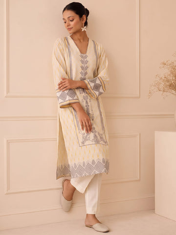 Golden Bloom Silk Women's Kurta Set