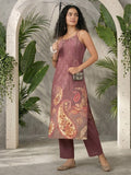 Varanga Women Spaghetti Strap Straight Floral Kurta With Trousers