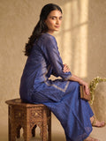 Embroidered Kurta Set Paired With A Shimmering Organza Dupatta.