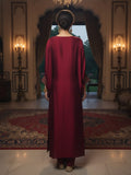 Zari Embroidered Neck Flared Kaftan with Trouser