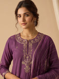 Kurta With Zari Embroidery, Teamed With Trousers And Paired With Dupatta Featuring  Lace Detailing