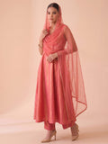 Desert Rose Flared Slit Women's Kurta Set With Dupatta