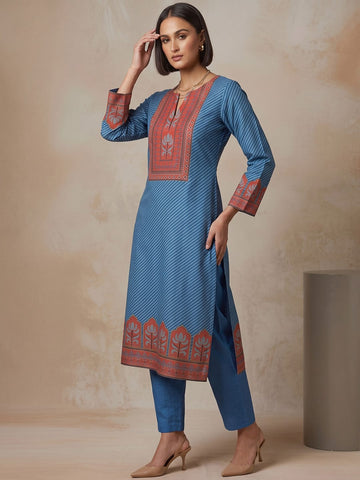 The Midnight Crimson Silk Women'S Kurta Set