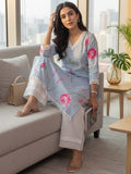 Women Floral Printed Straight Kurta With Lace Detail