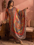 Ethnic Printed Kurta Set With Matching Palazzo And Dupatta