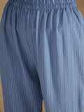 Varanga Women Blue Straight Kurta With Tonal Bottom & Dupatta