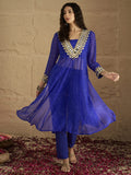 Varanga Women Graceful Beige Kurta Set Featuring Gota Patti Detailing, Paired With Solid Trousers