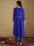 Varanga Women Graceful Beige Kurta Set Featuring Gota Patti Detailing, Paired With Solid Trousers