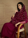 Round neck anarkali with trouser and dupatta