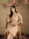 Varanga Women Elegant Three-Piece Set Featuring A Shimmer-Detailed Grey Kurta, Solid Ankle-Length Trousers, And An Embroidered Net Dupattaâ€”Perfect For Festive Occasions.