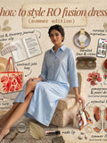 Varanga Blue Colored Women Summer Dress