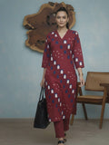 Printed Rust Red Kurta Set