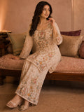 Ethnic Printed Kurta Set With Matching Palazzo And Dupatta