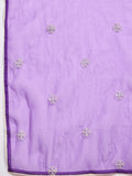 Kurta With Thread Embroidery And A V-Neck With Ankle-Length Trousers And An Embroidered Dupatta