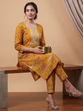 Varanga Women Ethnic Mustard Kurta Set With Dupatta