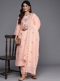 Varanga Women Floral Embroidered Sequinned Pure Cotton Kurta with Trousers & Dupatta